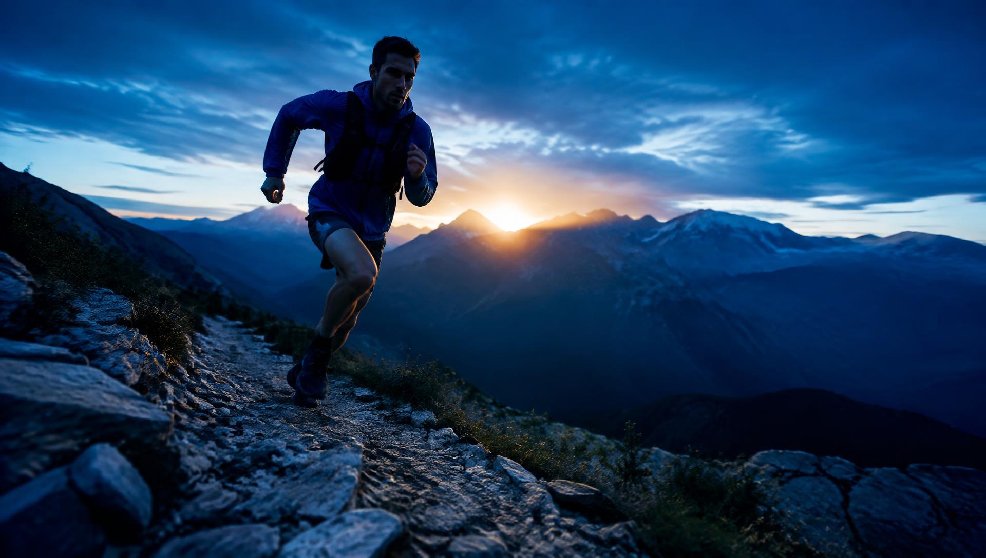 Runner on mountain trail